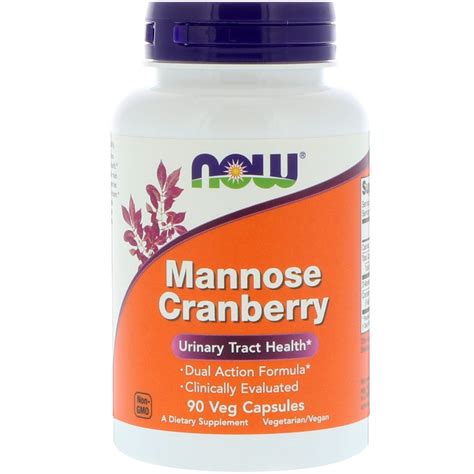 Now Foods Mannose Cranberry 90 Veg Capsules Byclue