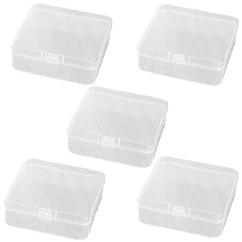 5 Pcs Storage Bins Small Plastic Boxes Jewlry Box Clear Container Craft ...