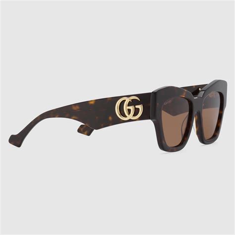 Cat Eye Frame Sunglasses In Tortoiseshell Acetate Gucci® Us