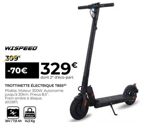 Promo Wispeed Trottinette Lectrique T Chez Feu Vert