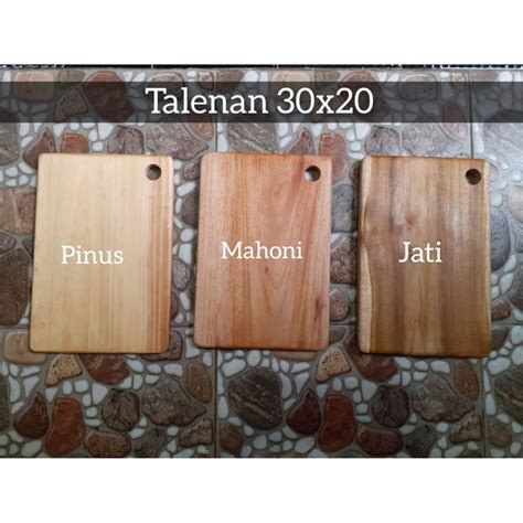 Jual Talenan Kayu Jati Talenan Kayu Mahoni Kayu Utuh Ukuran 30x20cm