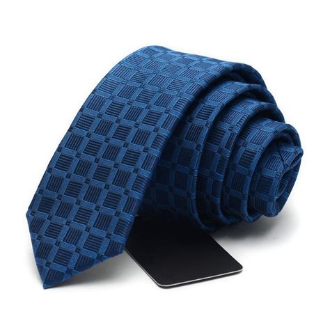 High Quality 2017 Designer Brand 5cm Slim Ties For Men Silk Navy Blue