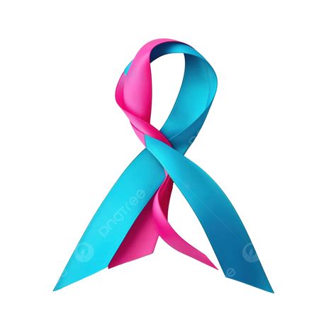 Teal Pink Blue Ribbon For Thyroid Cancer Icon Teal Pink PNG