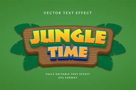 Temps De Jungle D Effet De Texte Modifiable Vecteur Premium