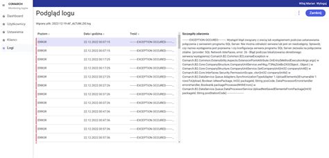 Logi Baza wiedzy Comarch Monitoring Logów