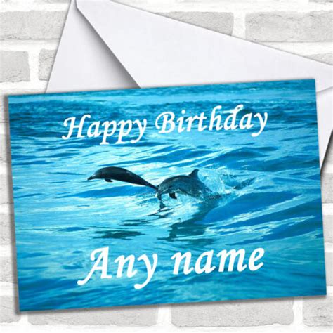 Diving Dolphins Birthday Customised Card Ebay