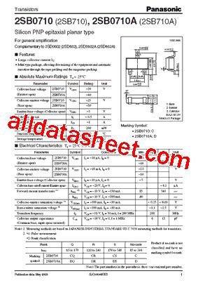 Sb A Datasheet Pdf Panasonic Semiconductor