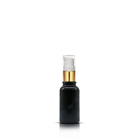 20ml Black Glass Bottle With Gold Aluminium Lotion Pump Some Bottle