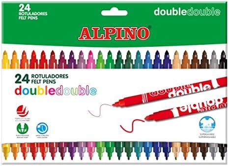 Alpino 24 Rotuladores De Colores Doble Punta Rotulador Punta Gruesa 3