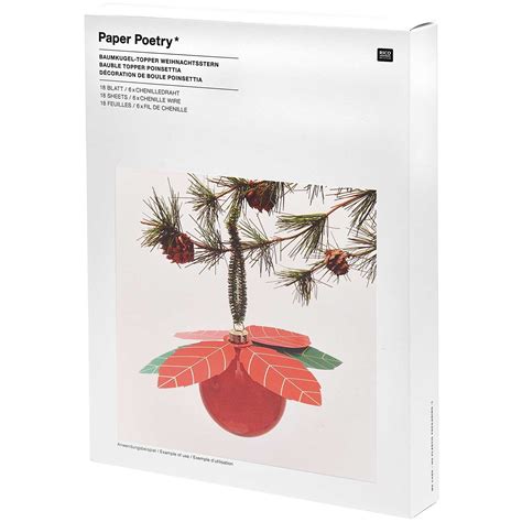 Paper Poetry Christbaumkugel Topper Ilex Gr N St Ck