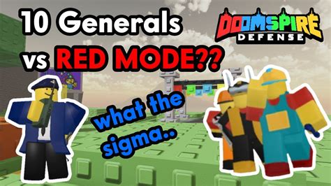 Generals Vs Red Mode Doomspire Defense Youtube