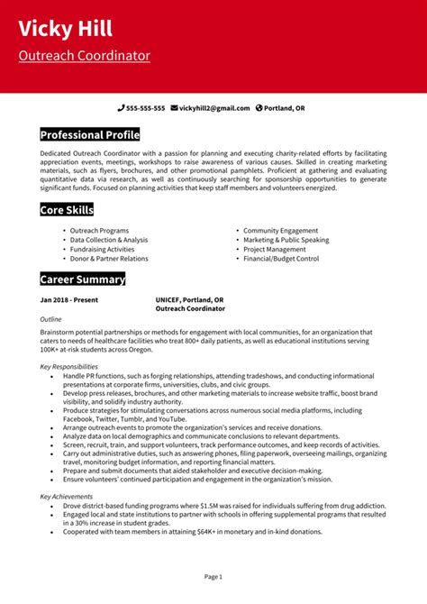 Outreach Coordinator Resume Example Guide Land Top Jobs