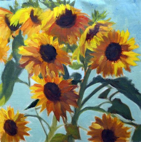 Normas Sunflowers Painting By Char Wood Fine Art America