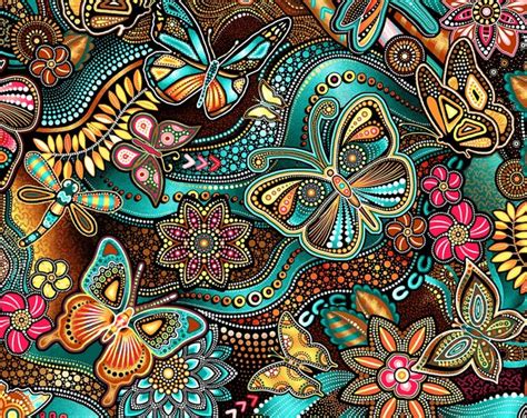 Pannotia Butterfly Teal Digital Oasis Fabrics Yard More On Order Etsy