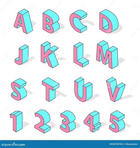 Isometric Alphabet Font Isolated Vector Stock Vector Illustration Of