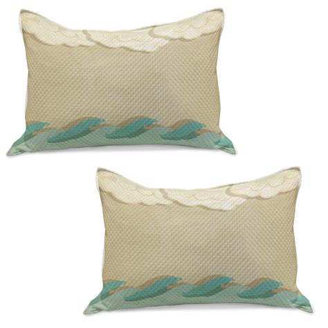 Ocean Waves And Clouds Knitted Quilt Pillowcover Set Of Grunge