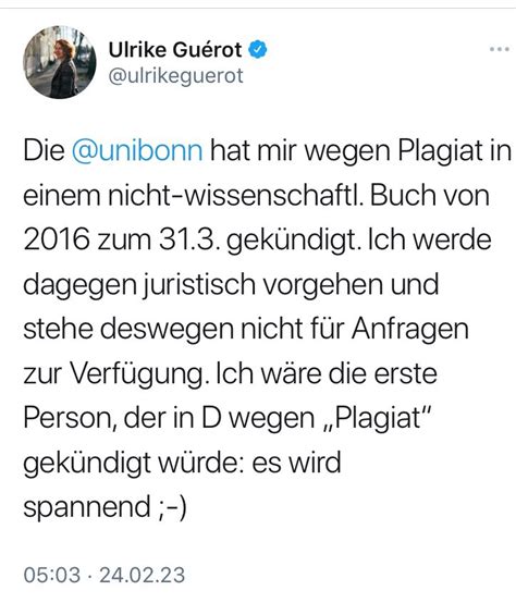 Thomas Dudek on Twitter Guérot hat schon jetzt im Wintersemester