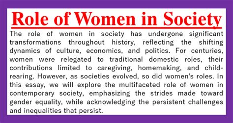 Role Of Women In Society Essay Women Role In Society Ilm Ocean