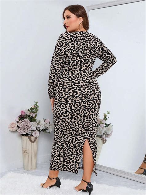 Shein Clasi Plus Leopard Print Bodycon Dress Shein Usa