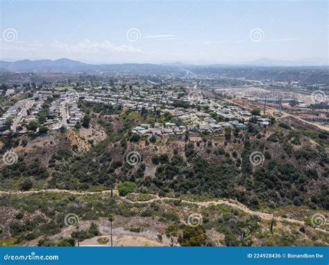 Aerial View Of Mission City And Serra Mesa In San Diego County Stock