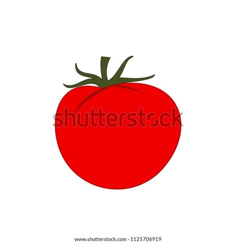 Tomato Isolated Single Simple Cartoon Illustration Stock Vector