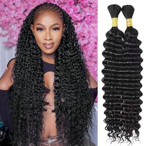 Amazon Human Braiding Hair Deep Water Wave Bulk For Boho Braids