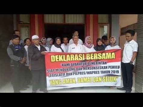 Deklarasi Damai Jelang Pilpres Dan Pileg Aparat Kelurahan