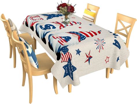 Amazon 4th Of July Tablecloth USA Flag Table Cloth For Rectangle