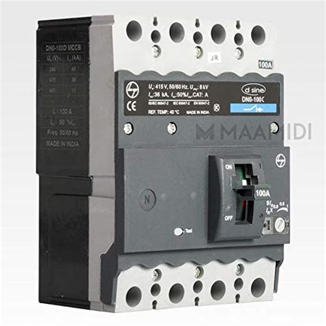 63 Amps 4 Pole MCCB 25 KA DN0 100C Model AC 415V 690V DC 500V L T