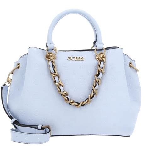 Guess Geva Three Compartment Satchel Ice Blue Logo Sac