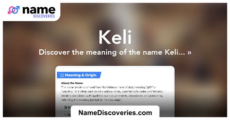 Keli - Name Meaning and Origin