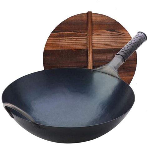 Wok Wok Tradicional De Acero Al Carbono Fondo Redondo 34 Cm 34 Cm 32 Cm