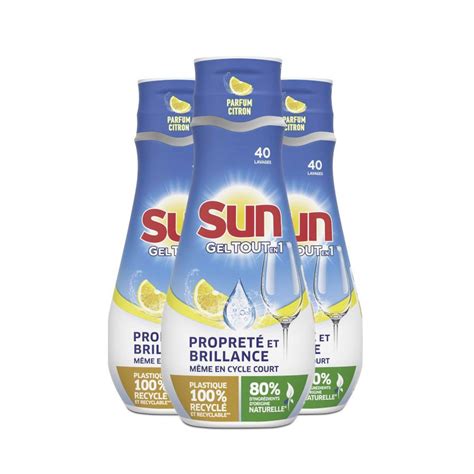 Gels Lave Vaisselle Sun Tout En Citron X Lavages Lot De X Ml