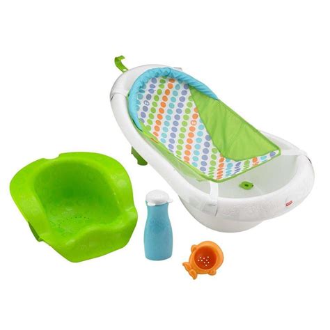 Fisher Price 4 In 1 Sling Seat Convertible Baby Bath Tub Green