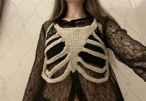 Skeleton Ribcage Crochet Clothes Corset Pattern Crochet Top