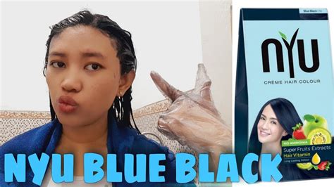 NYU HAIR COLOR BLUE BLACK CAT RAMBUT SENDIRI DI RUMAH YouTube