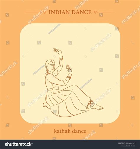 Kathak Dance Line Drawing Vector Stock Vector Royalty Free 2220387447 Shutterstock