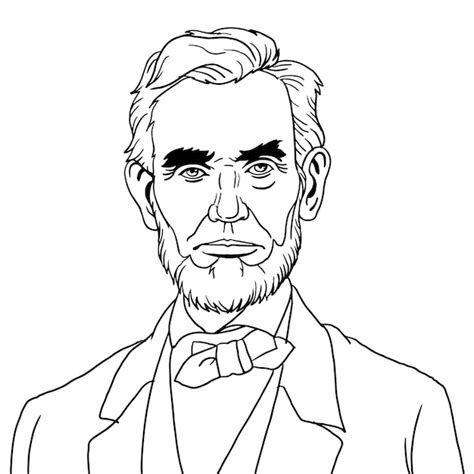 Premium Vector Line Art Of Abraham Lincoln The 16th President Of The