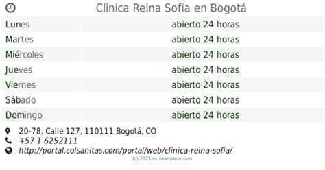 Cl Nica Reina Sofia Bogot Horarios Calle Tel