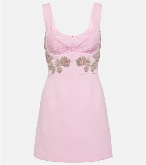 Rebecca Vallance Jenna Crystal Embellished Minidress In Pink Lyst