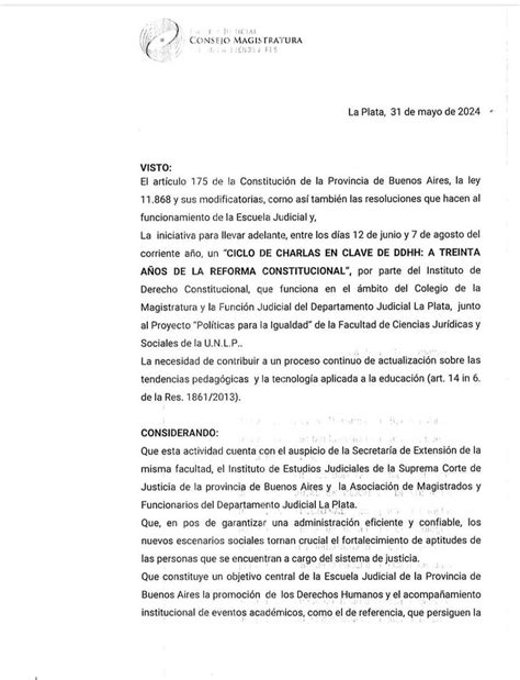 Ciclo de charlas en clave de DDHH A treinta años de la Reforma