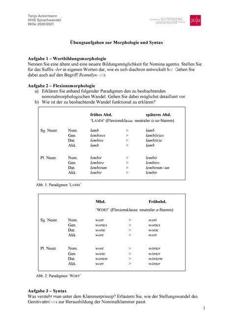 Übungsfragen VL Tanja Ackermann VHIS Sprachwandel WiSe 2020 1