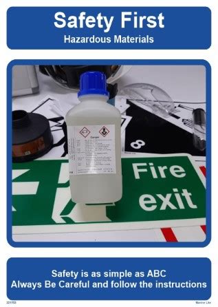 Self Adhesive Poster Think Safety Hazard Materia Products Traconed