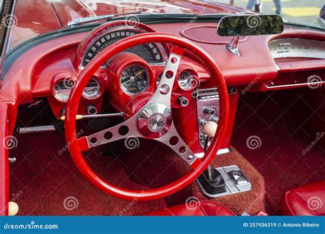 1958 Chevrolet Corvette Interior And Dashboard Editorial Stock Image