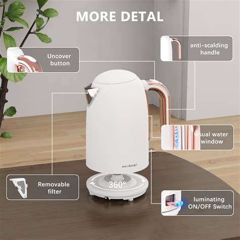 Evoloop Electric Kettles 17l Tea Kettle Hot Water Boiler Heater Stainless