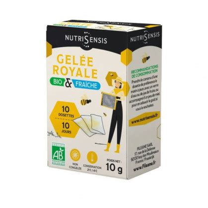 Gelée royale fraîche BIO 10 dosettes Nutrisensis 1g Nature et