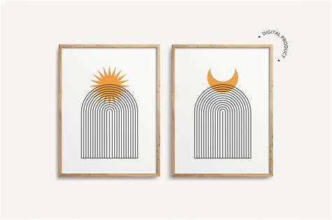 Set of 2 Mid Century Modern Posters Graphic by maymotif · Creative Fabrica