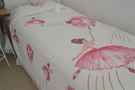 Vintage Single Bed Chenille Bedspread Retro Bedroom Decor Ballerina Chenille Bed Spread Etsy