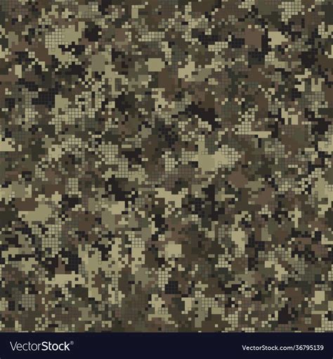 Digital Camouflage Seamless Pattern Military Vector Image