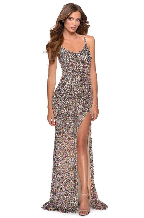 La Femme 28482 Scoop Sequin Sheath Dress Couture Candy